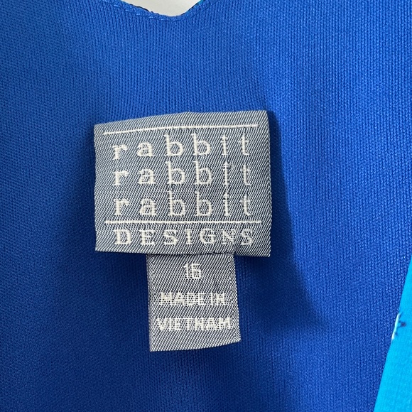 Rabbit Rabbit Rabbit Blue & Green Asymmetrical Patchwork Dress - Picture 2 of 7